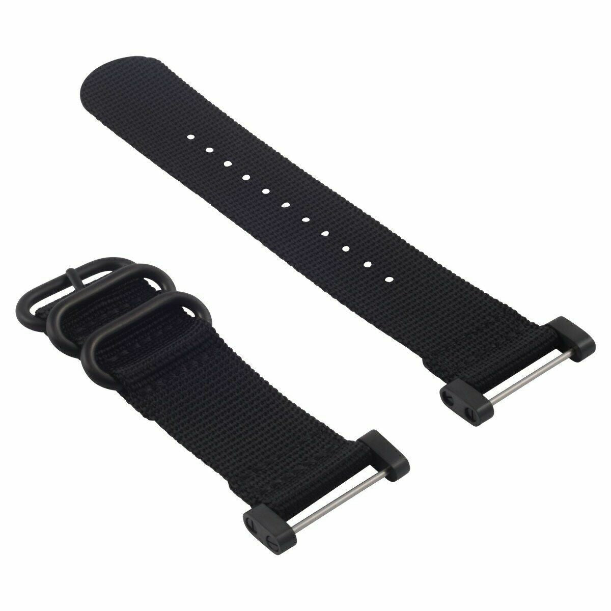 FOR SUUNTO CORE BLACK NYLON STRAP DIVER WATCH BAND LUGS ADAPTER SET BLACK PVD RINGS