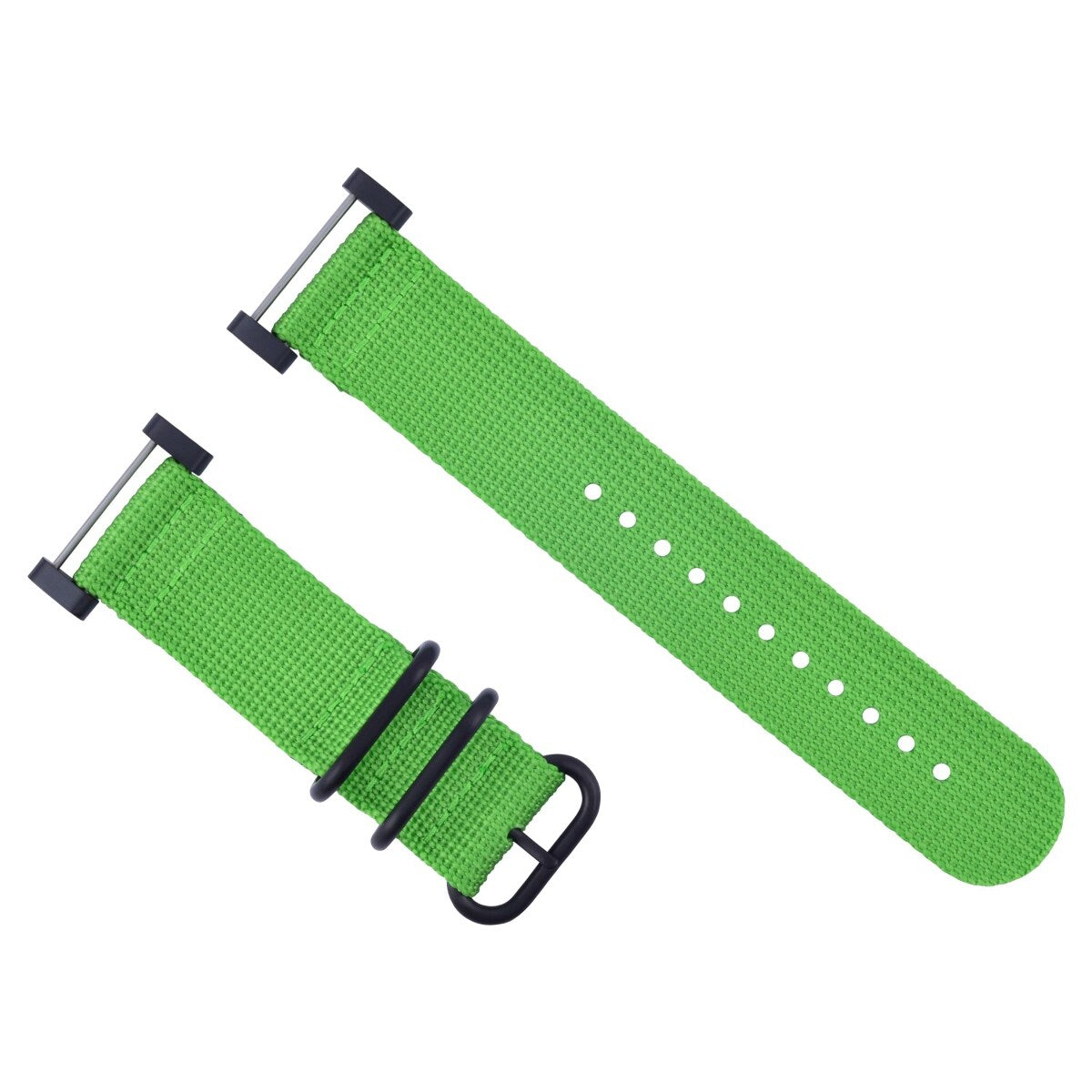 NYLON WATCH BAND STRAP BLACK PVD LUGS ADAPTER SET 3 RINGS DIVER FOR SUUNTO CORE, Green