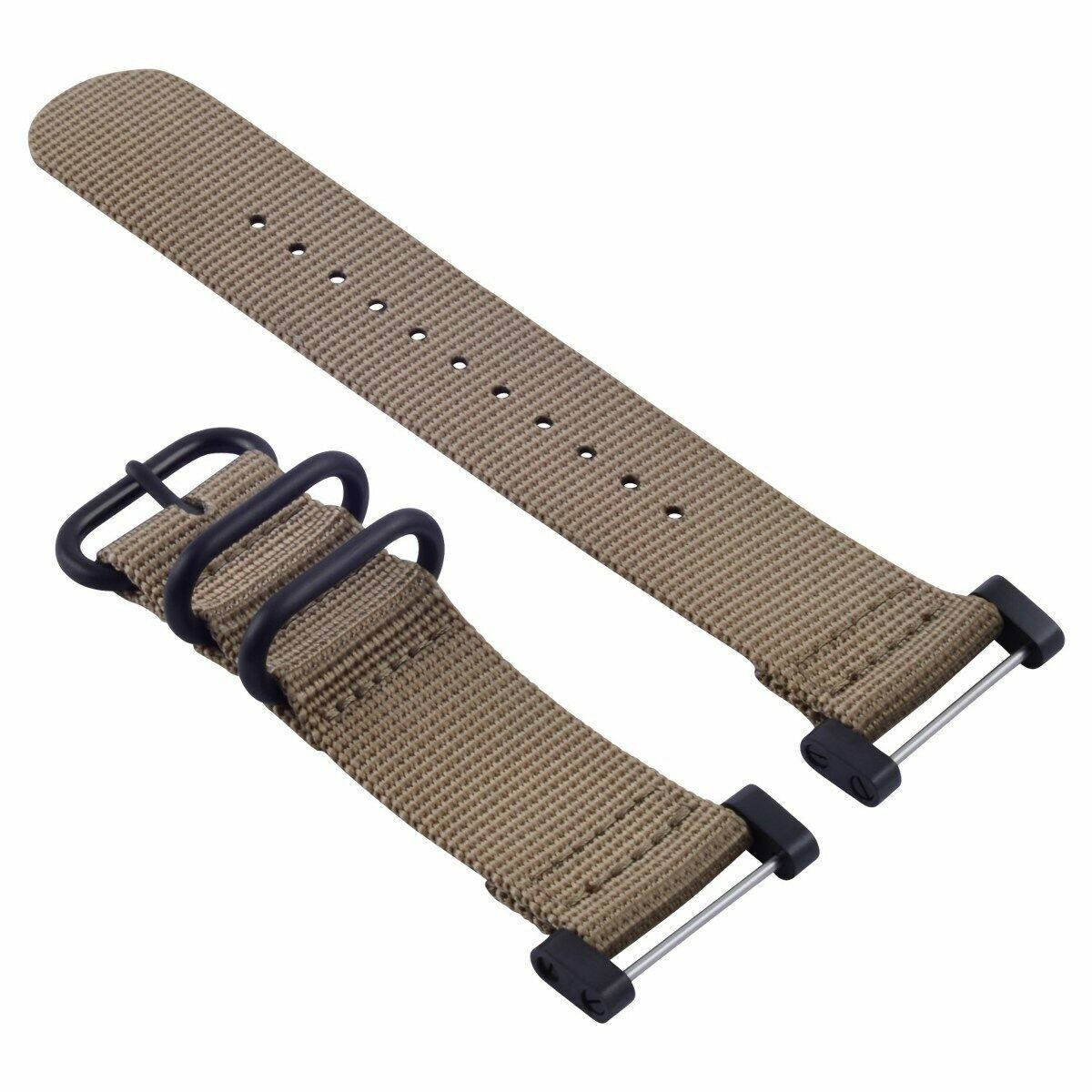NYLON WATCH BAND STRAP BLACK PVD LUGS ADAPTER SET 3 RINGS DIVER FOR SUUNTO CORE