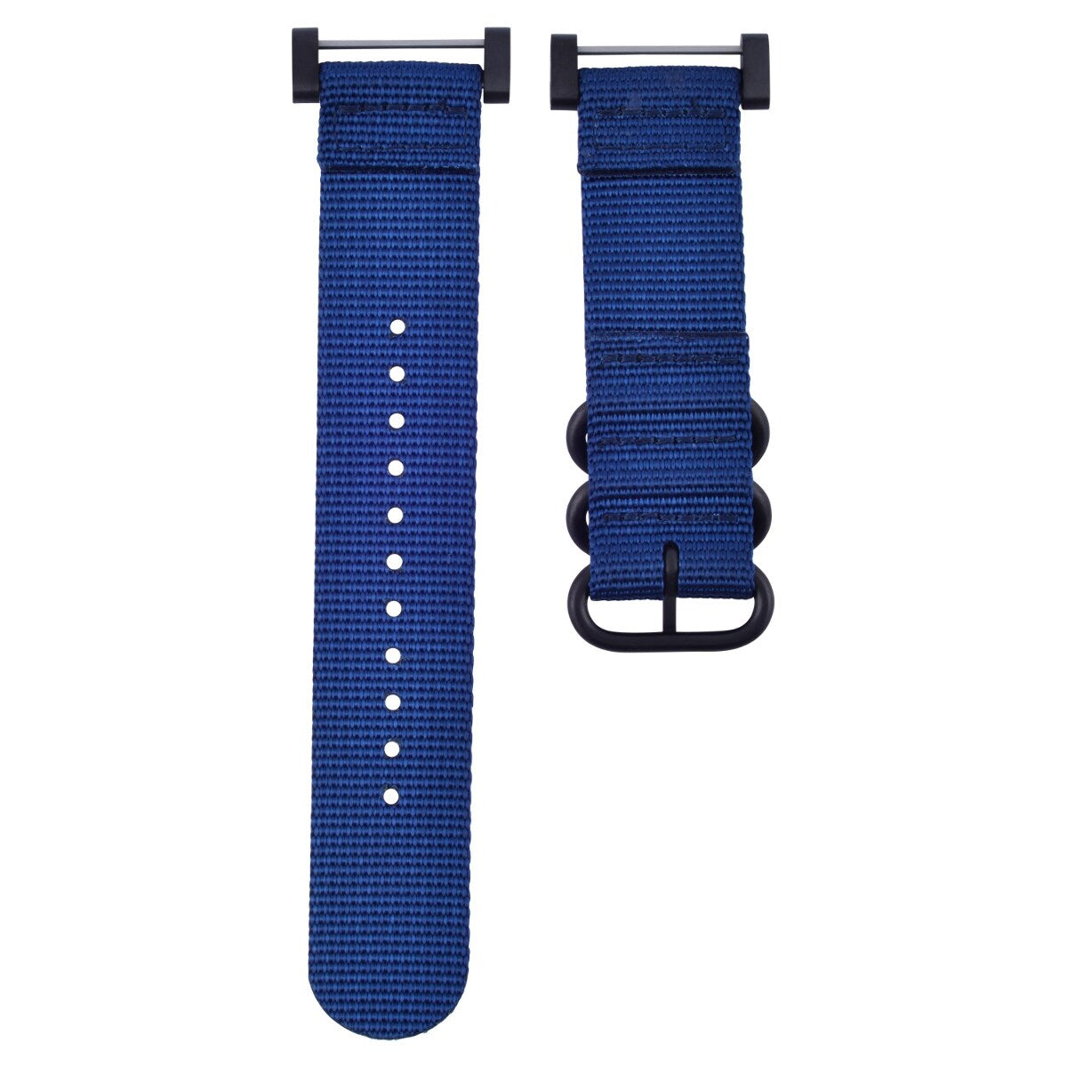 NYLON WATCH BAND STRAP BLACK PVD LUGS ADAPTER SET 3 RINGS DIVER FOR SUUNTO CORE, Blue, view 4