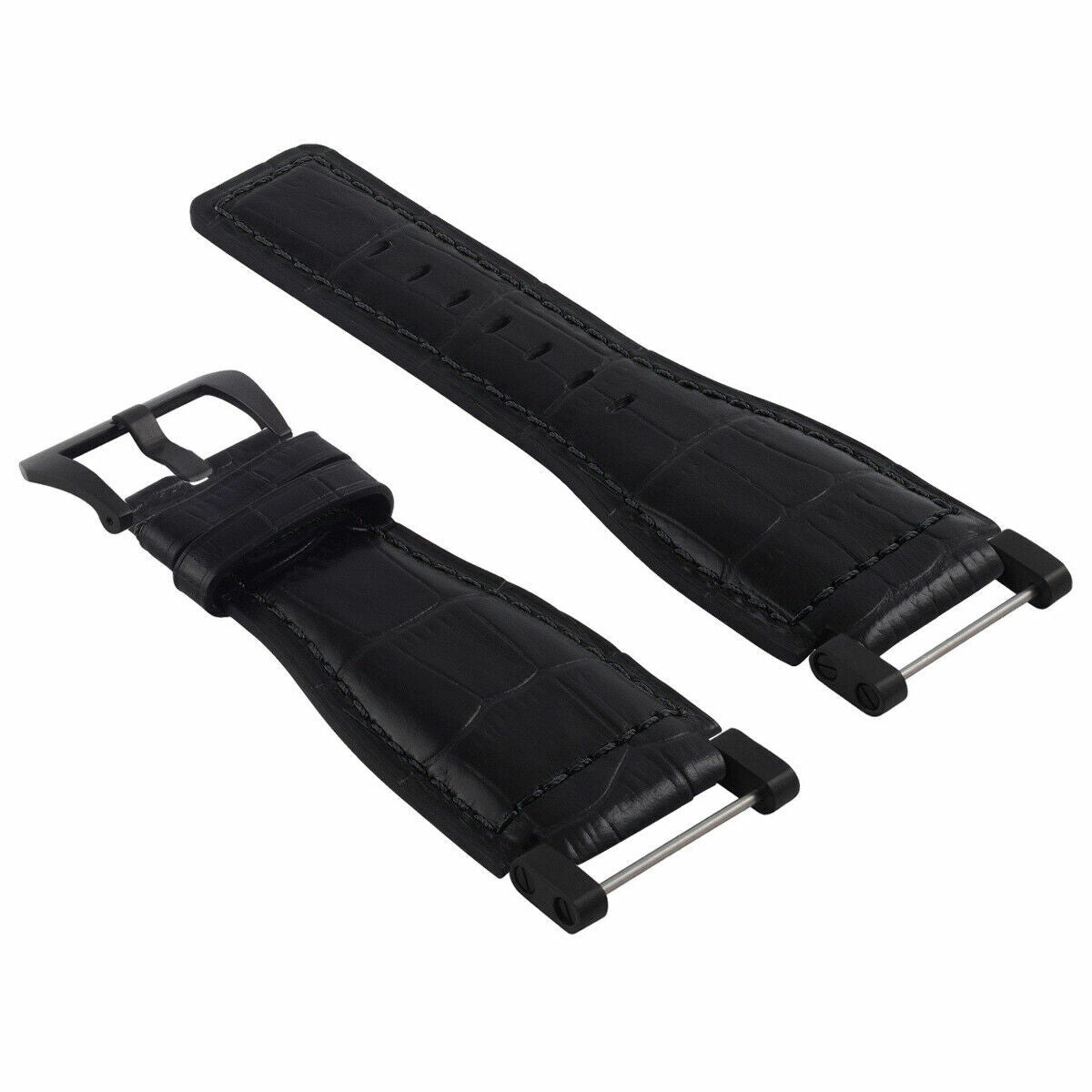 24MM SUUNTO CORE LEATHER WATCH BAND STRAP WITH ADAPTER BLACK PVD TOP QUALITY