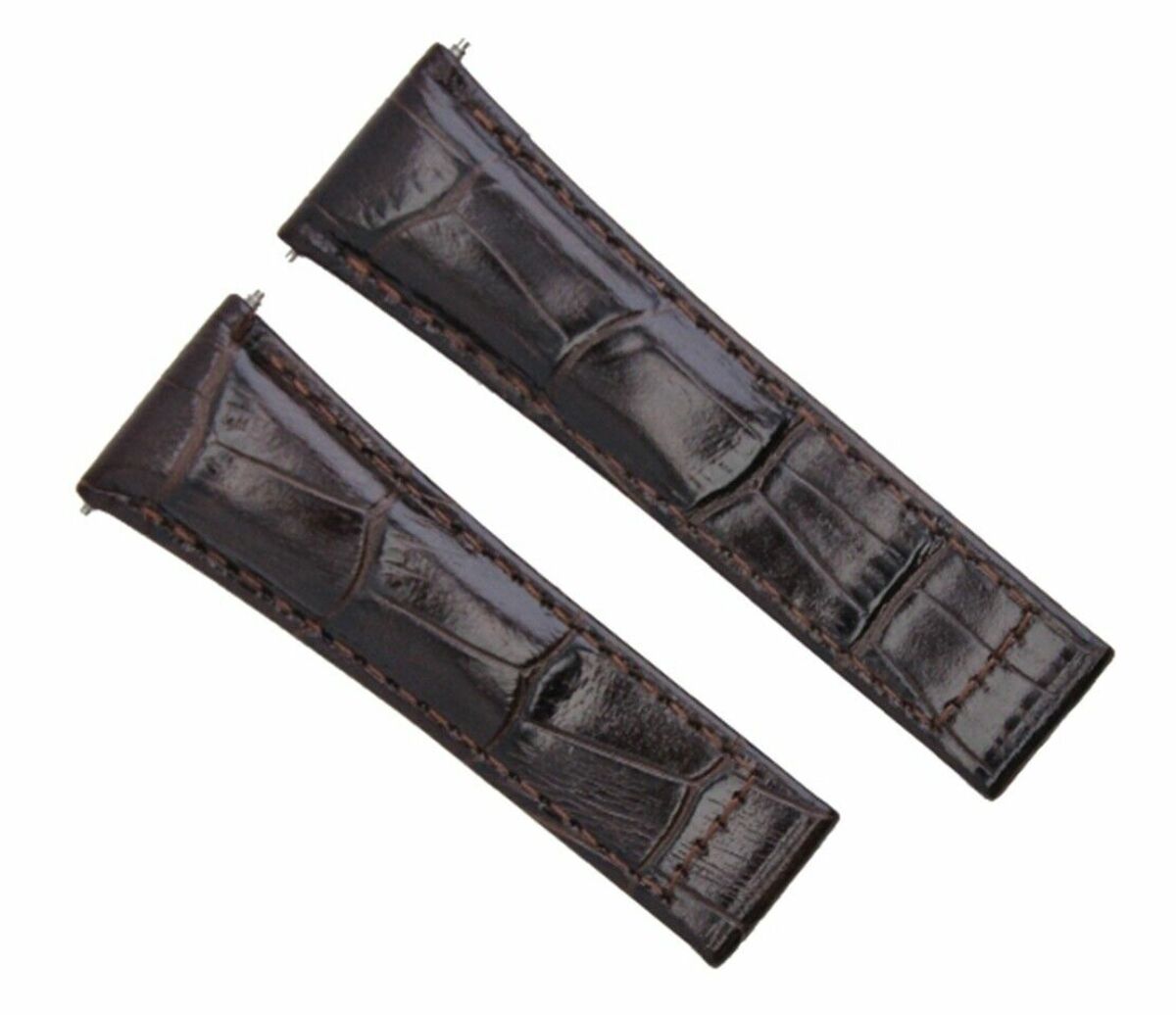 20MM LEATHER WATCH BAND STRAP FITS ALL ROLEX DAYTONA MODEL SHORT-MEDIUM ENDPIECE, Dark Brown (Regular)