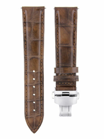 19MM LEATHER BAND WATCH STRAP DEPLOYMENT FOR TISSOT LE LOCLE WATCH LIGHT BROWN