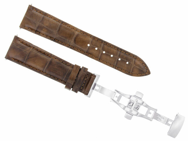 19MM LEATHER BAND WATCH STRAP DEPLOYMENT FOR TISSOT LE LOCLE WATCH LIGHT BROWN