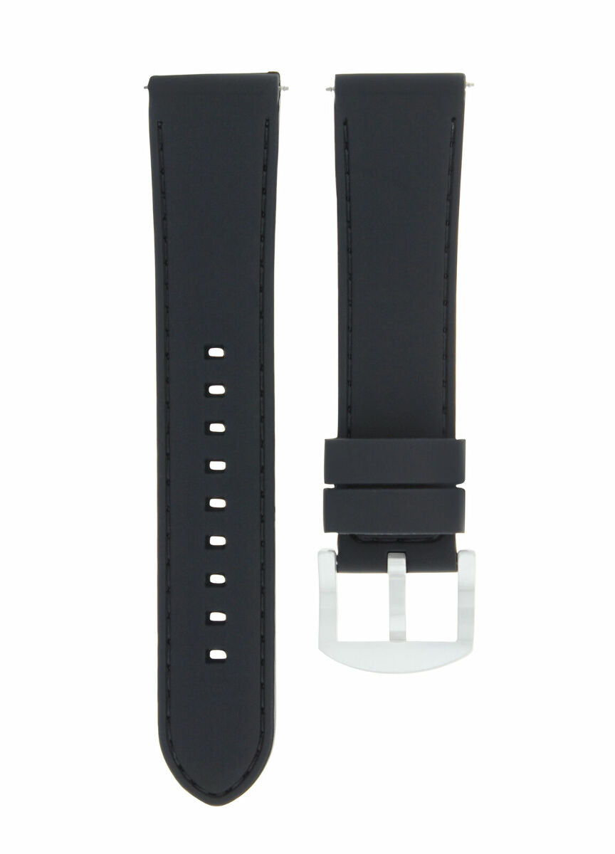 20MM RUBBER BAND STRAP FOR 43MM TISSOT PRC100 T-SPORT CHRONOGRAPH WATCH BLACK