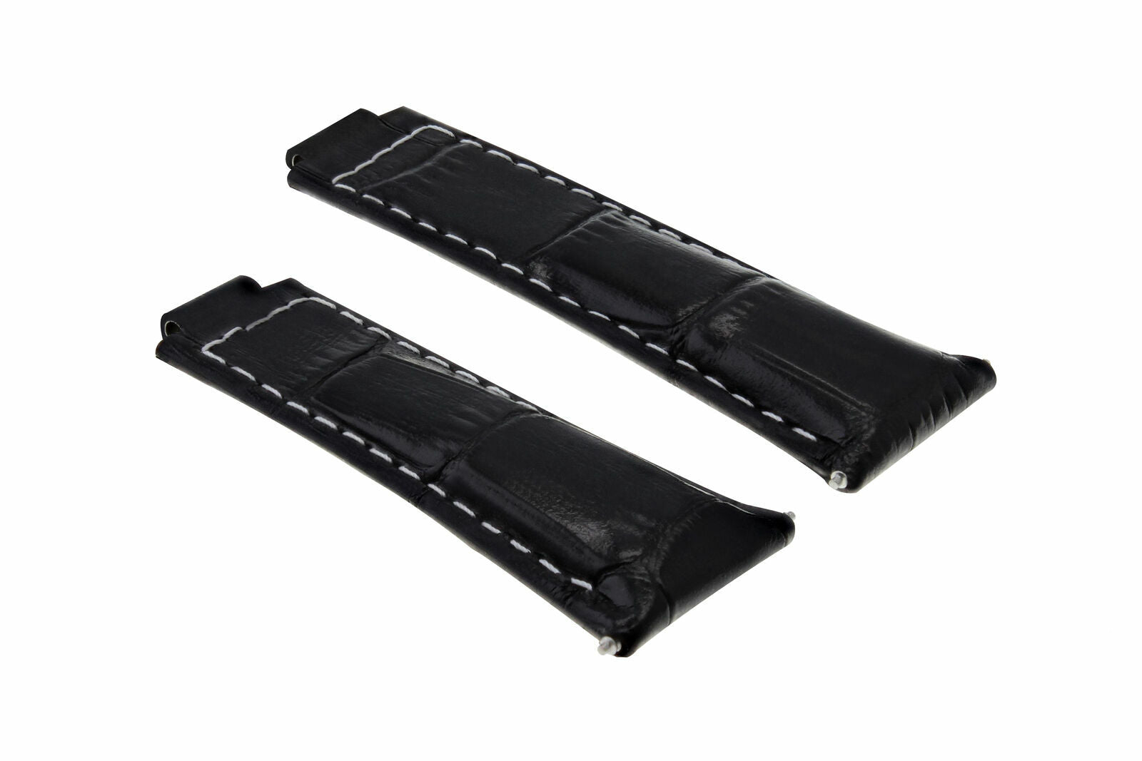 LEATHER STRAP WATCH BAND  FOR ROLEX DAYTONA 16518 116520 116523 BLACK WHITE ST