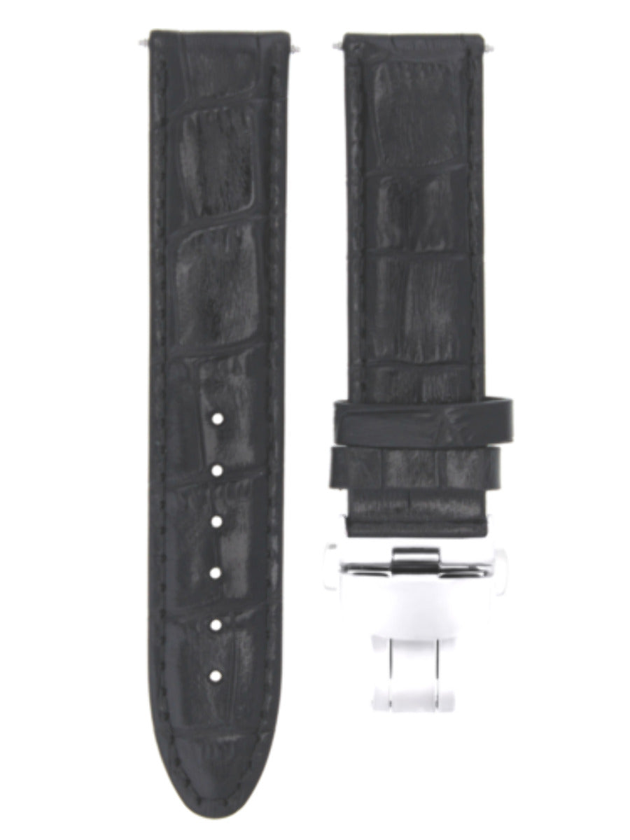 20MM PREMIUM LEATHER WATCH STRAP BAND CLASP FOR PAM 40MM PANERAI GMT WATCH BLACK