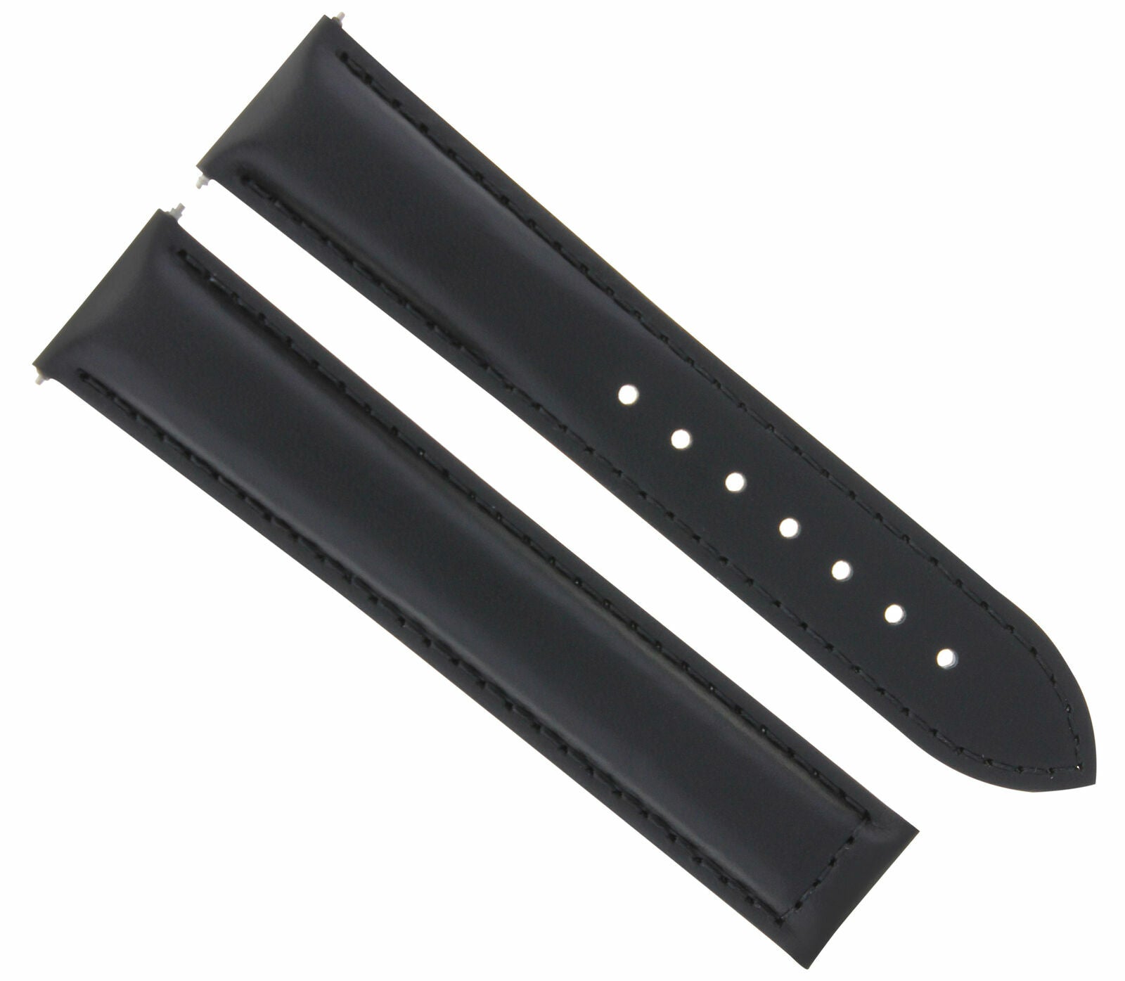 22MM LEATHER STRAP WATCH BAND DEPLOYMENT CLASP FOR ORIS ARTIX SPORT WATCH BLACK