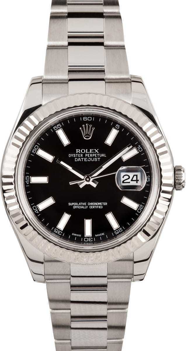 FLUTED  BEZEL 41MM FOR ROLEX DATEJUST II  116300 116333 116334 STAINLESS STEEL