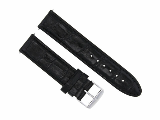 24mm Premium Leather Watch Band Strap for Breitling Navitimer Bentley Colt Black