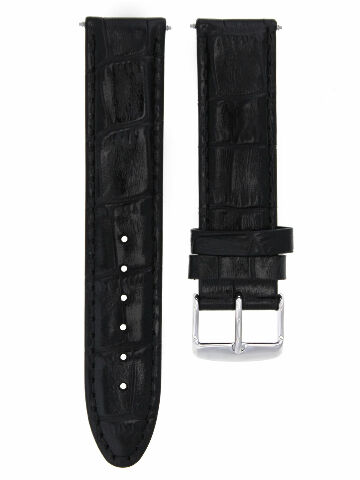 24mm Premium Leather Watch Band Strap for Breitling Navitimer Bentley Colt Black