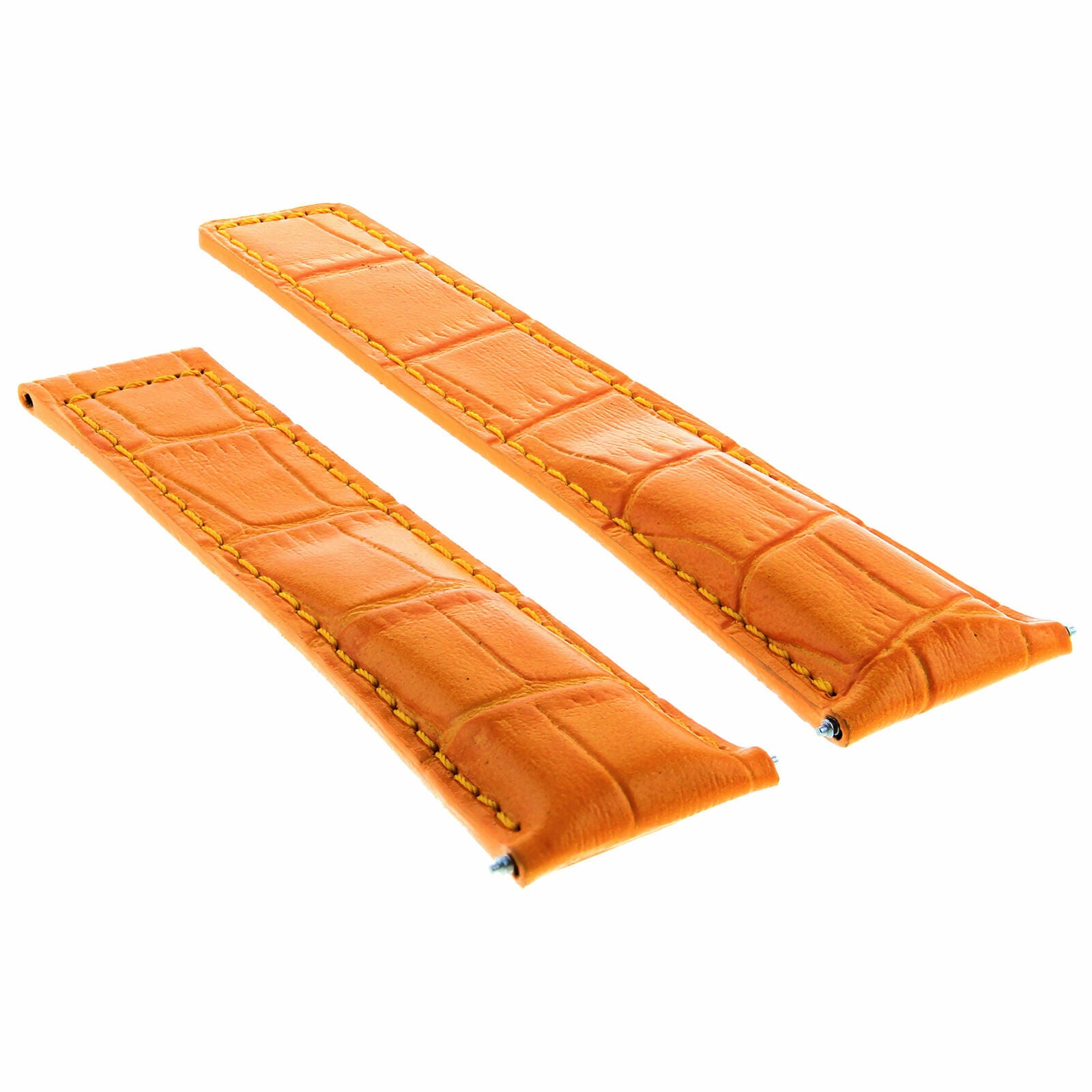 LEATHER WATCH BAND STRAP FOR BREITLING NAVITIMER CHRONOMAT 44 GMT 22/18MM ORANGE