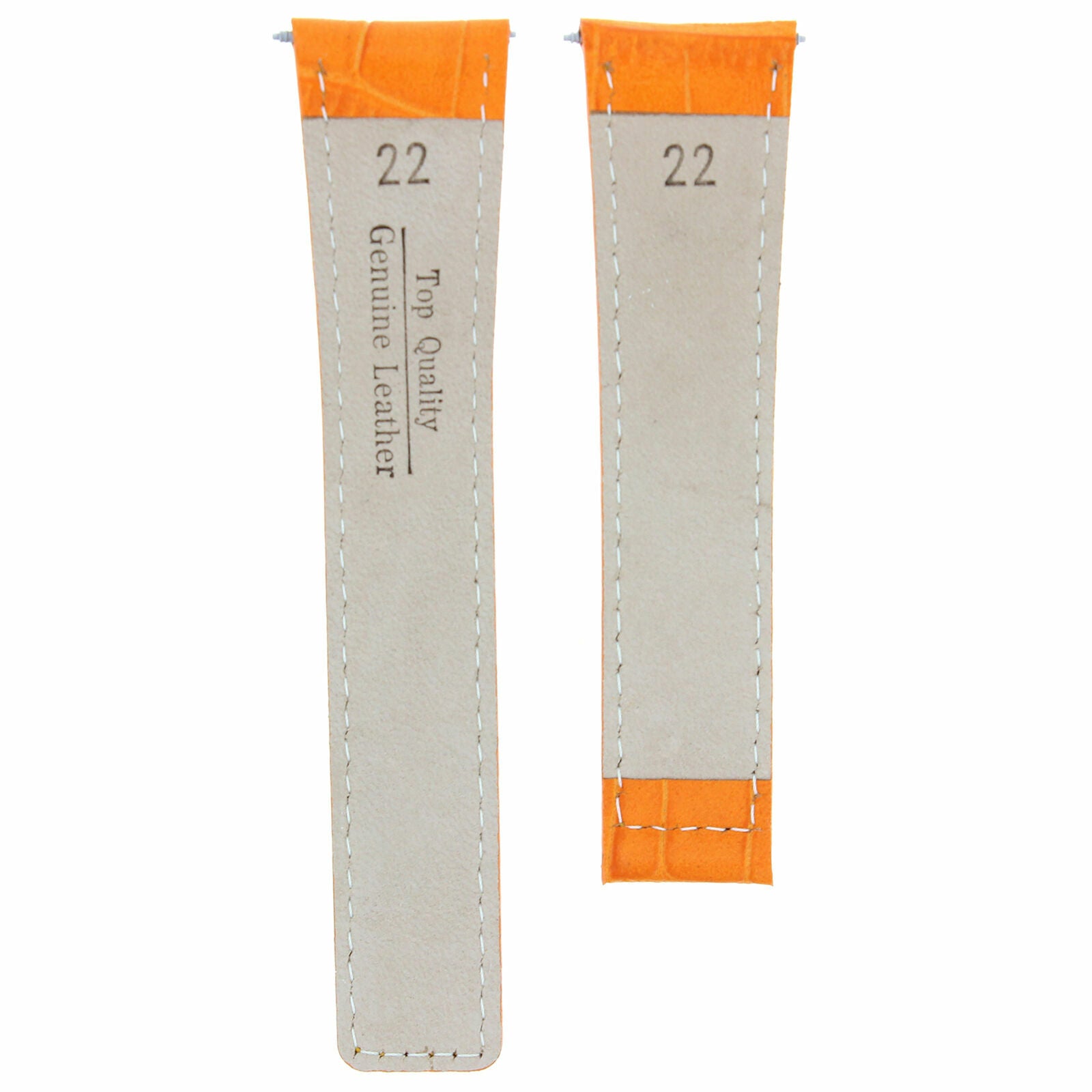 LEATHER WATCH BAND STRAP FOR BREITLING NAVITIMER CHRONOMAT 44 GMT 22/18MM ORANGE