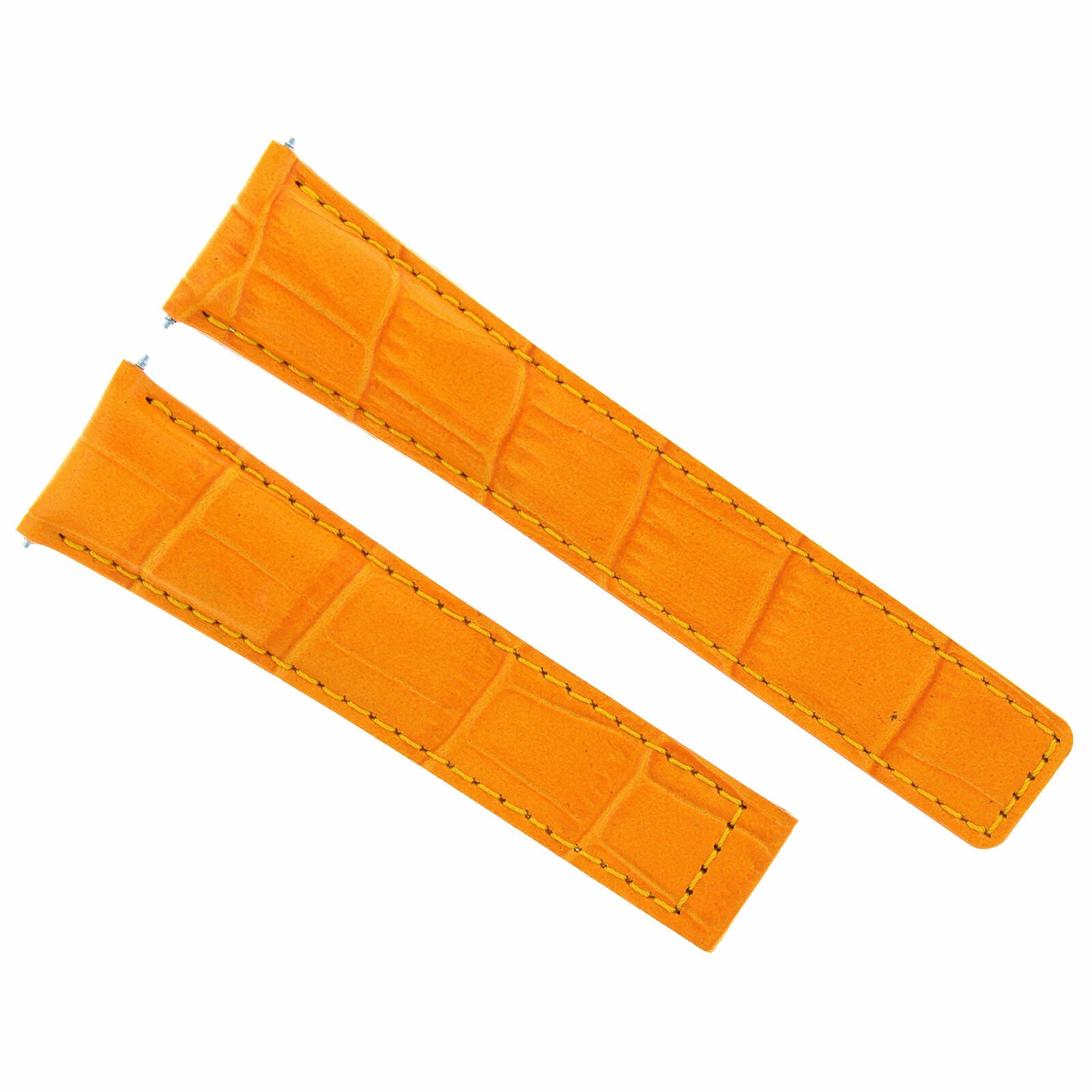 LEATHER WATCH BAND STRAP FOR BREITLING NAVITIMER CHRONOMAT 44 GMT 22/18MM ORANGE