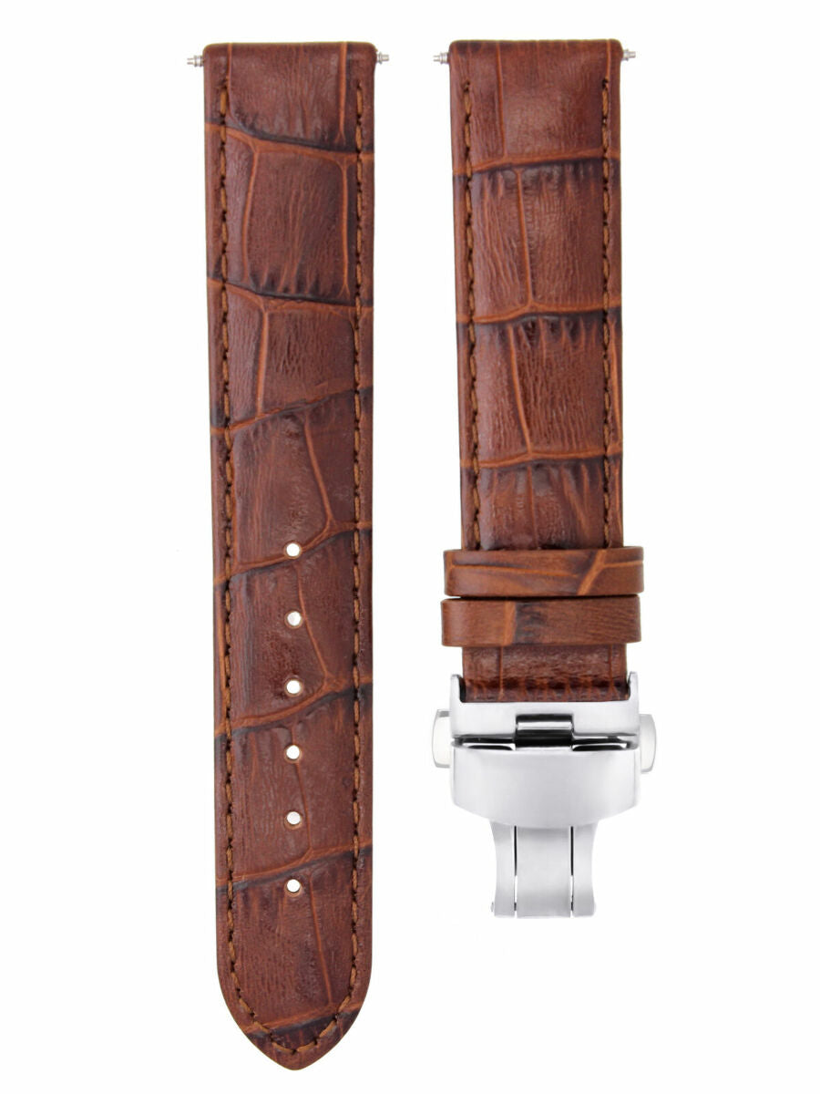 LEATHER WATCH STRAP BAND FOR BAUME MERCIER CAPELAND CLASSIMA 18MM/18MM L/BROWN