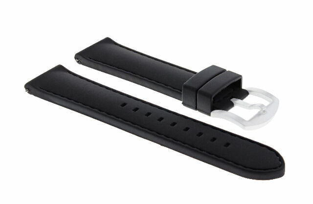 18MM RUBBER WATCH BAND STRAP FOR 36MM OMEGA SEAMASTER MIDSIZE 2561.80 BLACK 5P