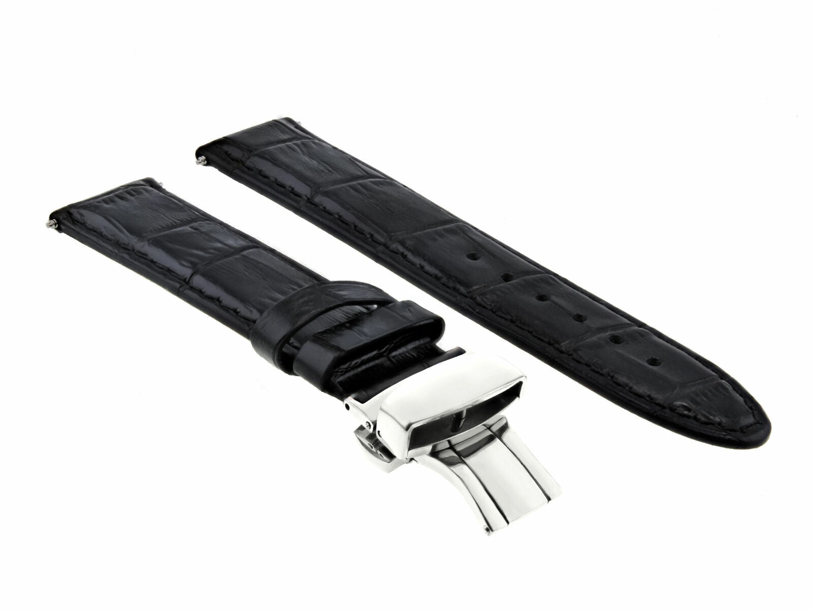 18MM PREMIUM REPLACEMENT LEATHER WATCH STRAP BAND CLASP FOR MONTBLANC BLACK #7