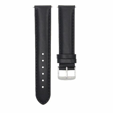 18MM LEATHER SMOOTH  STRAP BAND FOR MOVADO QUARTZ 3600161 WATCH WATERPROOF BLACK