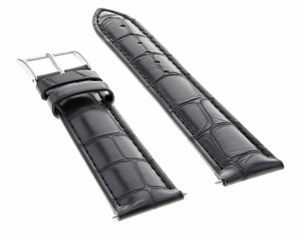 21MM GENUINE LEATHER WATCH BAND STRAP FOR ORIENT BAMBINO FAC00005W WATCH BLACK
