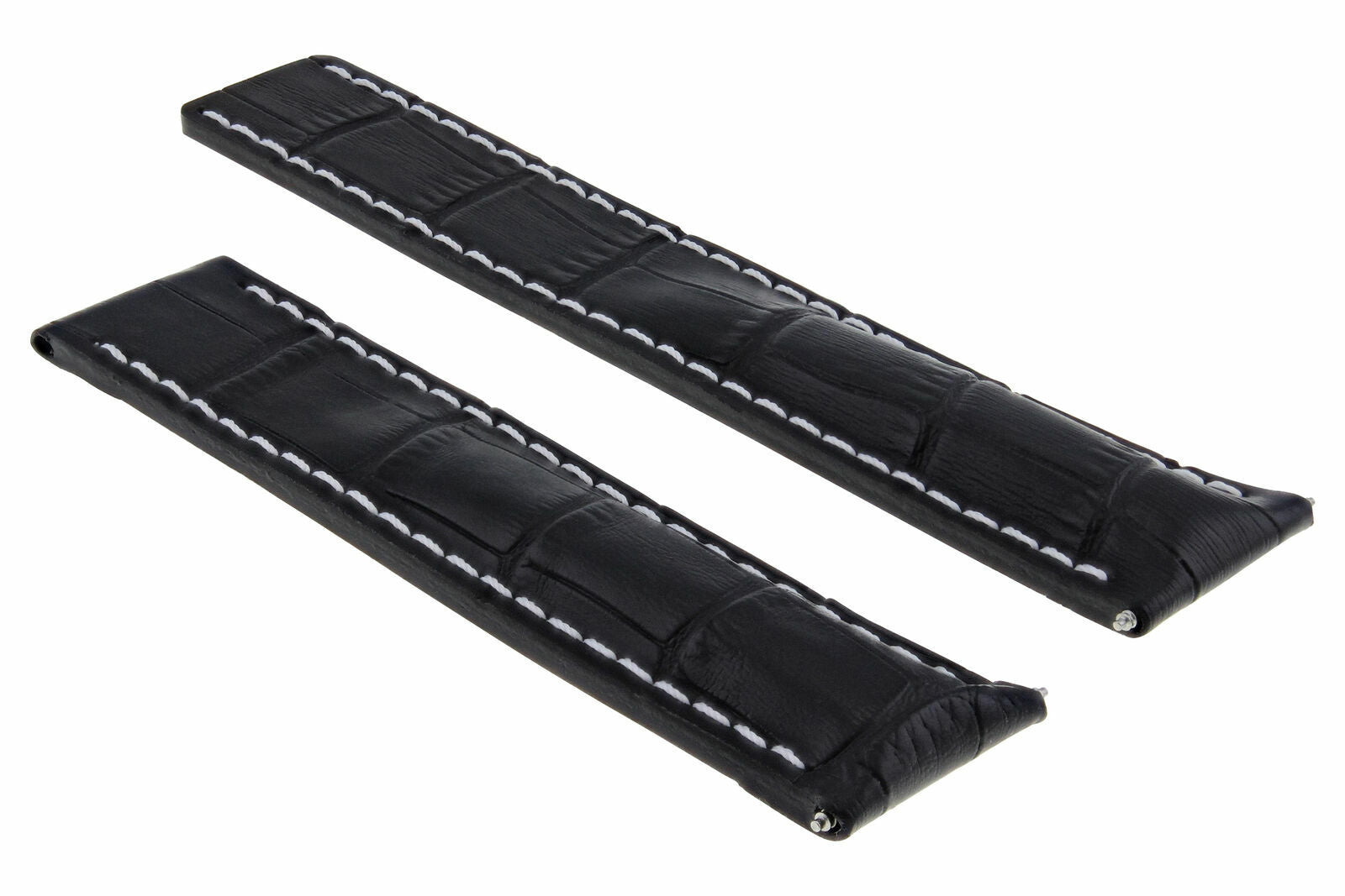 LEATHER WATCH STRAP BAND FOR TAG HEUER CARRERA CALIBRE 22/20MM CLASP BLACK WS