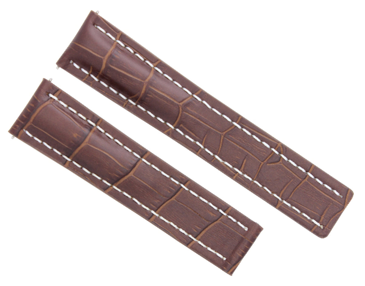 LEATHER WATCH BAND STRAP FOR CLASP TAG HEUER CARRERA CALIBRE 22/20MM BROWN WS