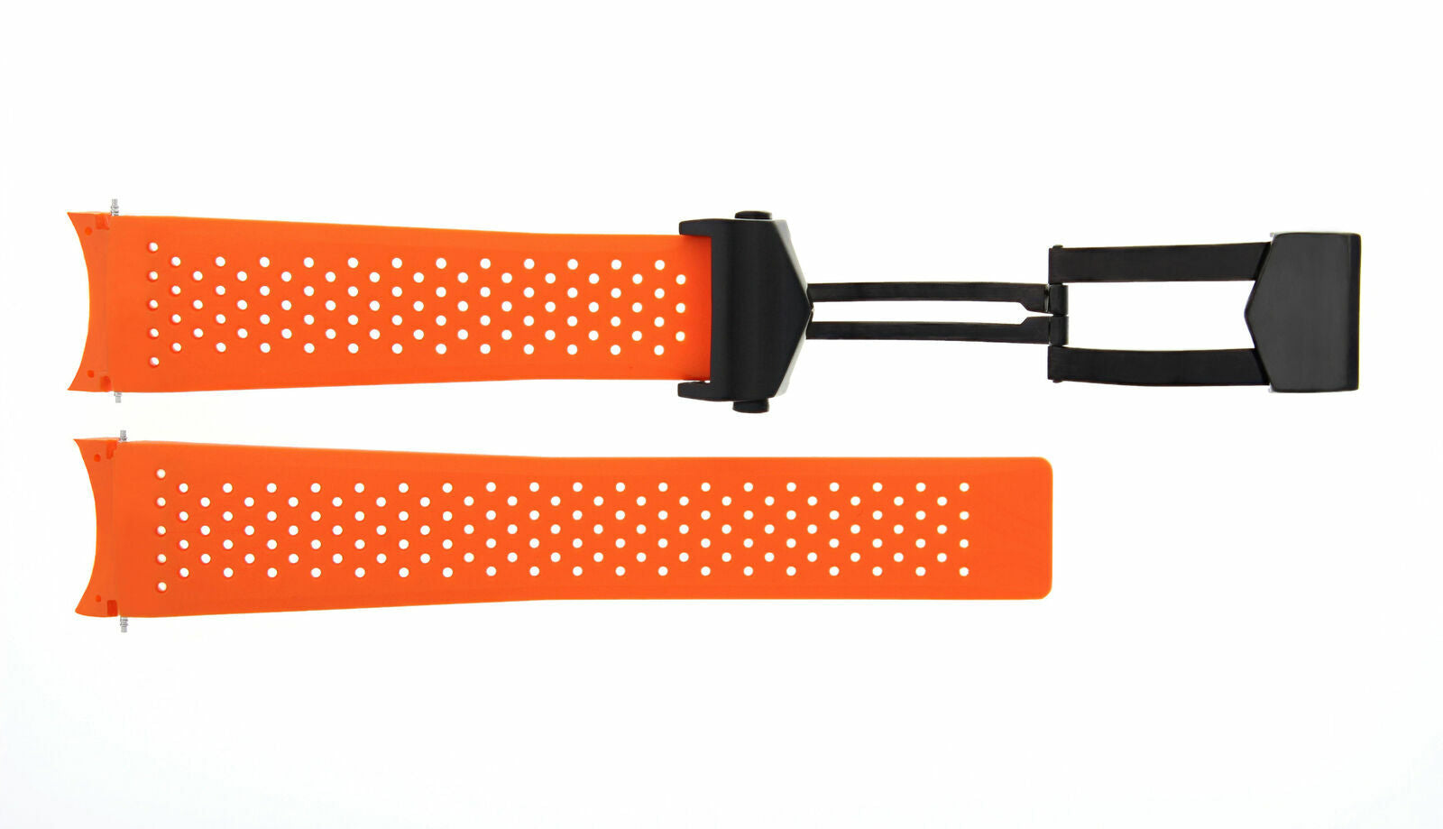 22MM RUBBER STRAP FOR TAG HEUER CARRERA CALIBRE 1 5 7 36 DEPLOYMENT CLASP ORANGE