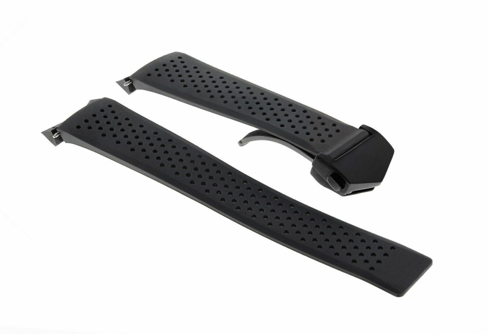 22MM RUBBER WATCH BAND STRAP FOR TAG HEUER CARRERA CALIBRE 5 7 36 + CLASP BLACK