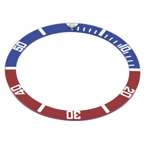 BEZEL INSERT FOR SEIKO 6105,7002,6309,7S26,6309,6306,7002,SKX007 RED/BLUE FLAT