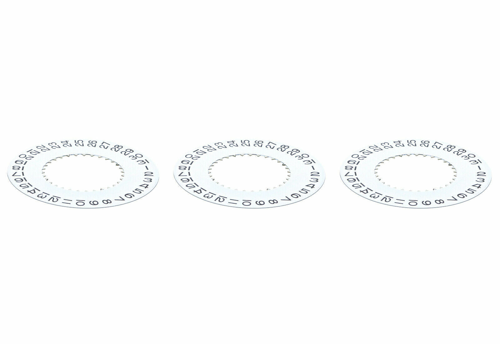 3 CALENDAR DATE DISC FOR ROLEX WATCH MOVEMENT 2235 79001, 79002 , 168623 WHITE
