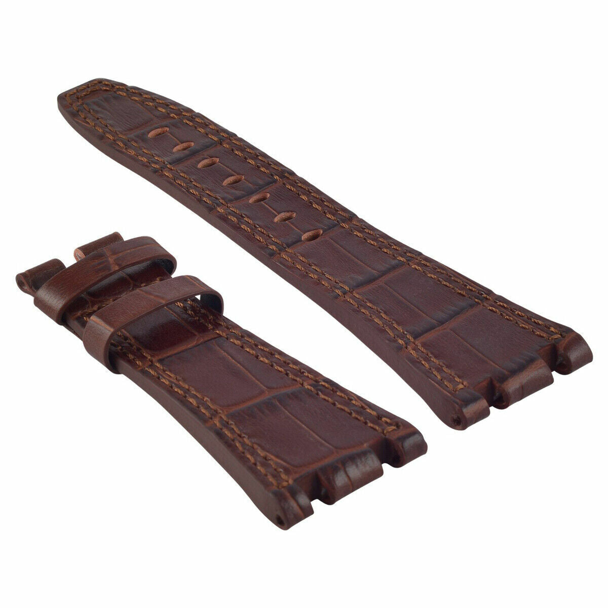 28MM LEATHER STRAP BAND FOR 42MM AUDEMAR PIGUET ROYAL OAK OFFSHORE 15703 L/BROWN