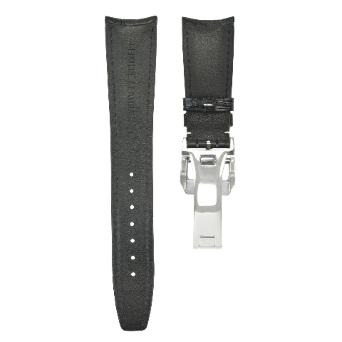 22MM LEATHER WATCH BAND STRAP  FOR IWC BIG PILOT PORTUGUESE AVIATION BLACK WS