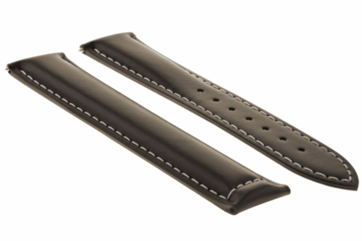 19MM LEATHER STRAP WATCH BAND FOR OMEGA SPEEDMASTER MOON + CLASP DARK BROWN WS