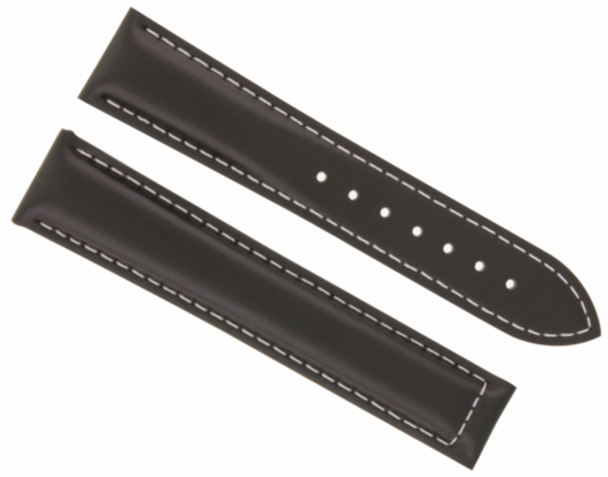 19MM LEATHER STRAP WATCH BAND FOR OMEGA SPEEDMASTER MOON + CLASP DARK BROWN WS