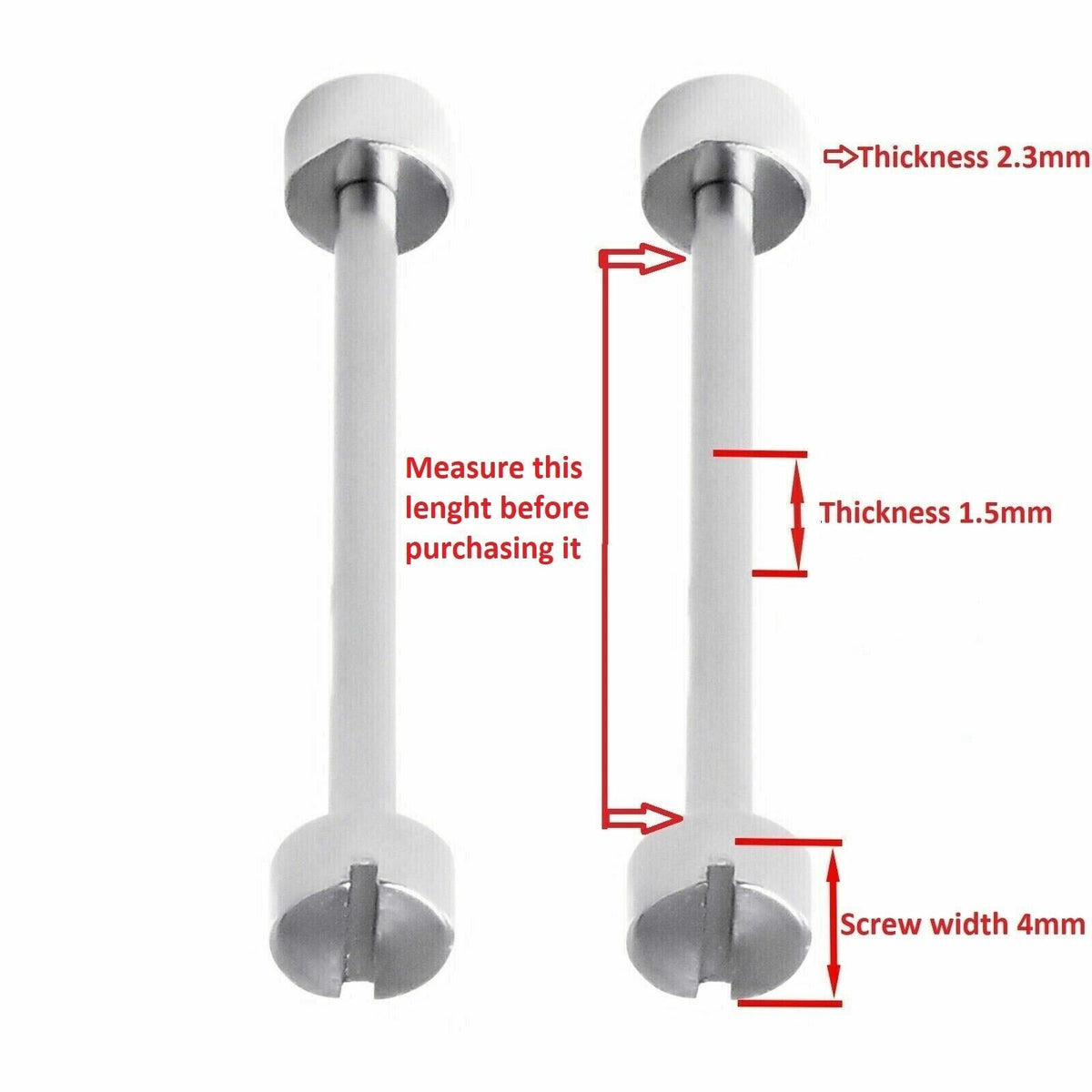 16MM 18MM 20MM 22MM 26MM 28MM 30MM WATCH SCREW & TUBE FOR CARTIER INVICTA DIESEL, Silver, view 3