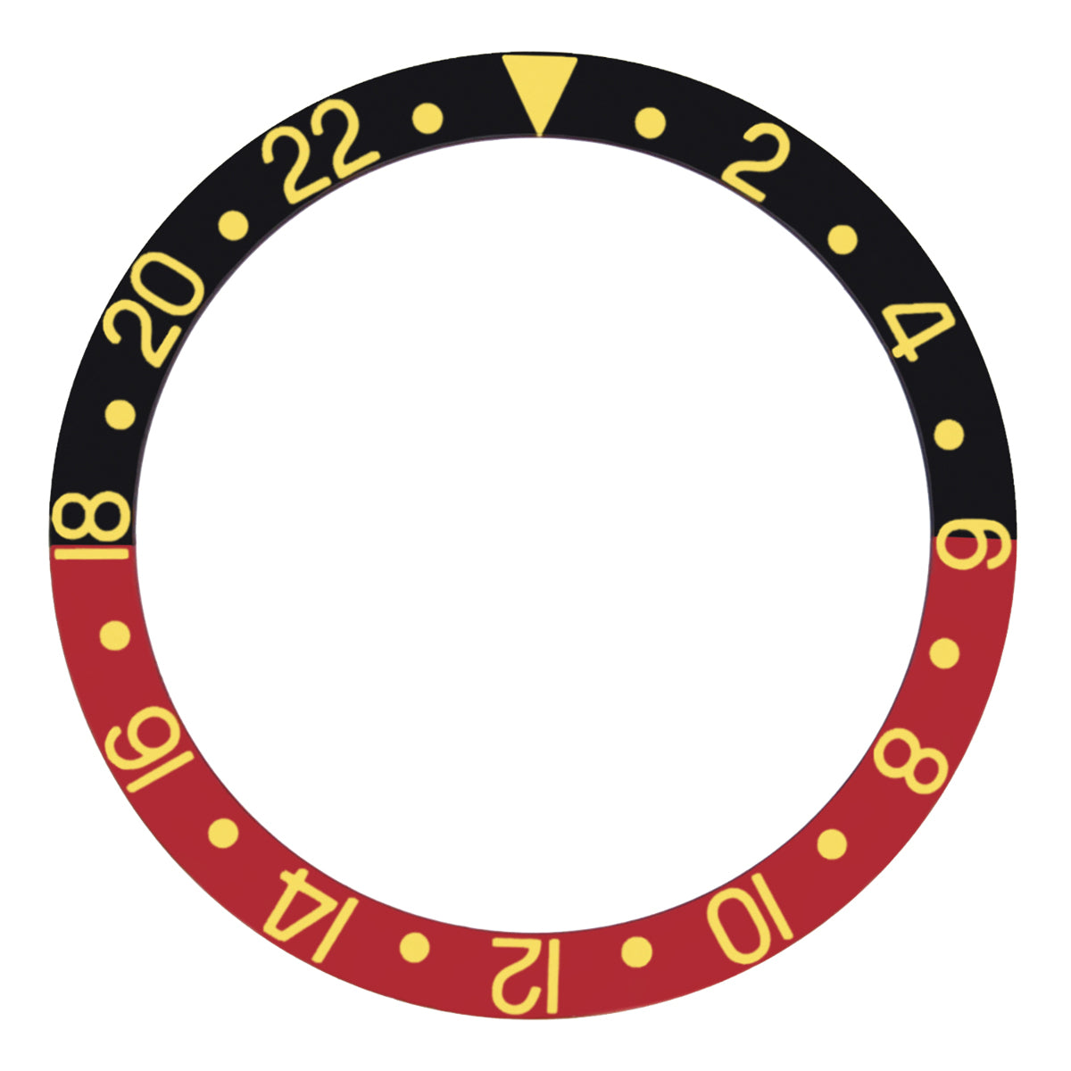 BEZEL INSERT FOR ROLEX GMT 1670 1675 16750 16753 16758 COKE RED/BLACK GOLD FONT