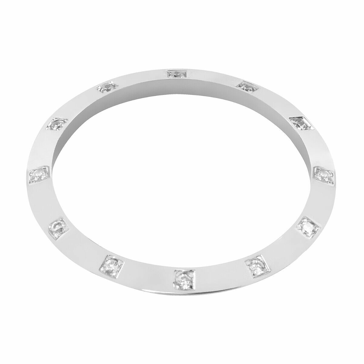 CUBIC ZIRCONIA BEZEL FOR 36MM ROLEX DATEJUST PRESIDENT 1601 16013 16233 WHITE
