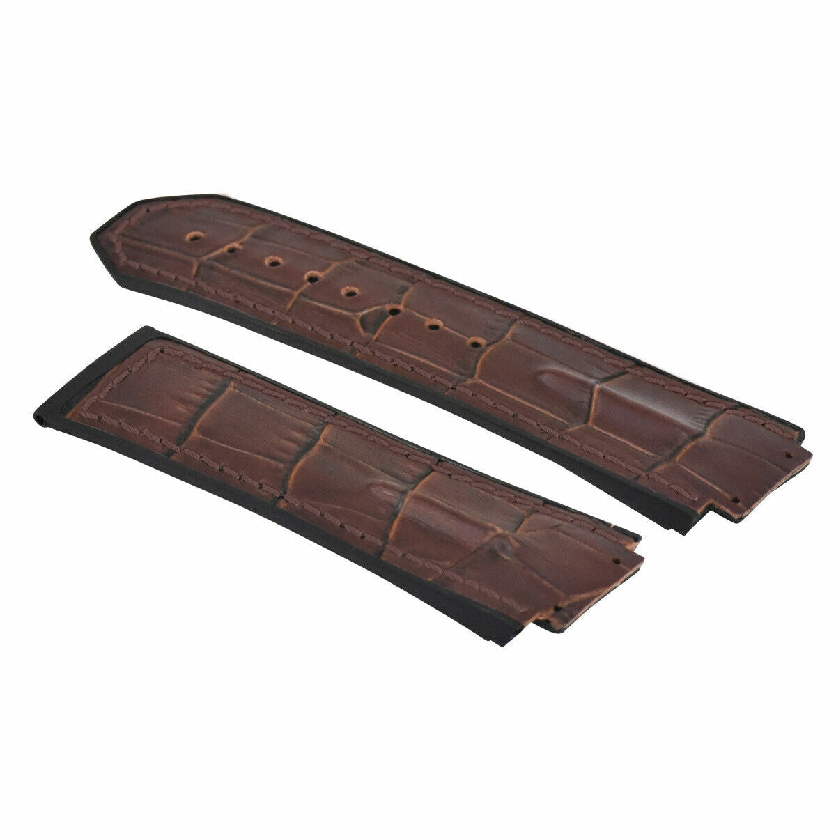 25MM LEATHER RUBBER STRAP FOR 44-45MM HUBLOT FUSION F1 BIG BANG BROWN TOP QUALTY