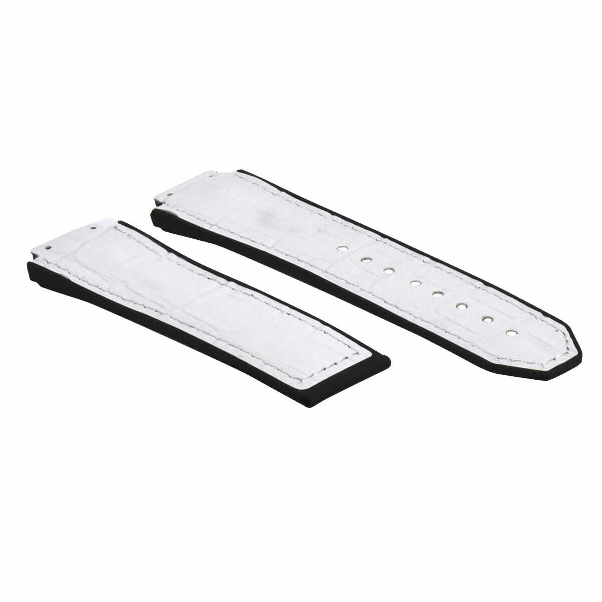 25-28MM LEATHER RUBBER STRAP FOR  HUBLOT BIG BANG WITH SCREWS AND SCREWDRIVER, White, view 3