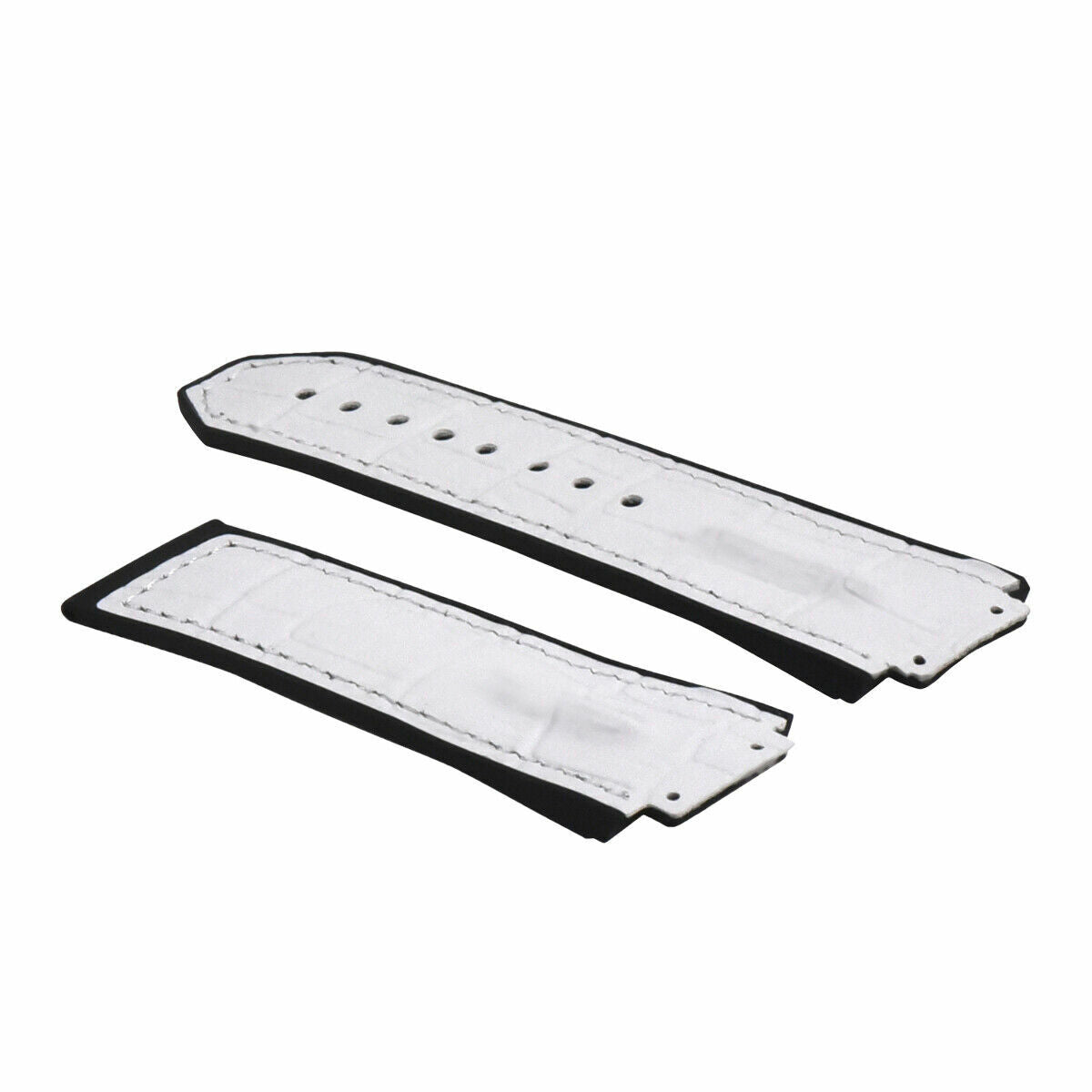25-28MM LEATHER RUBBER STRAP FOR 44-45-48MM HUBLOT BIG BANG F1 CERAMIC FUSION, White, view 2