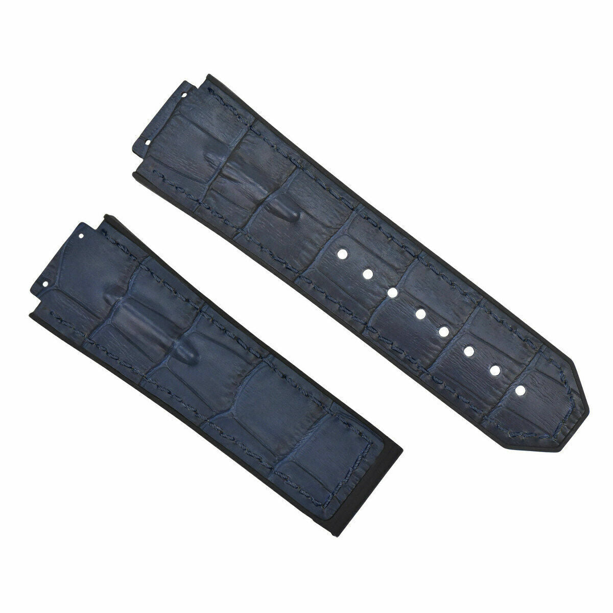 25-28MM LEATHER RUBBER STRAP FOR  HUBLOT BIG BANG WITH SCREWS AND SCREWDRIVER, Blue, view 2