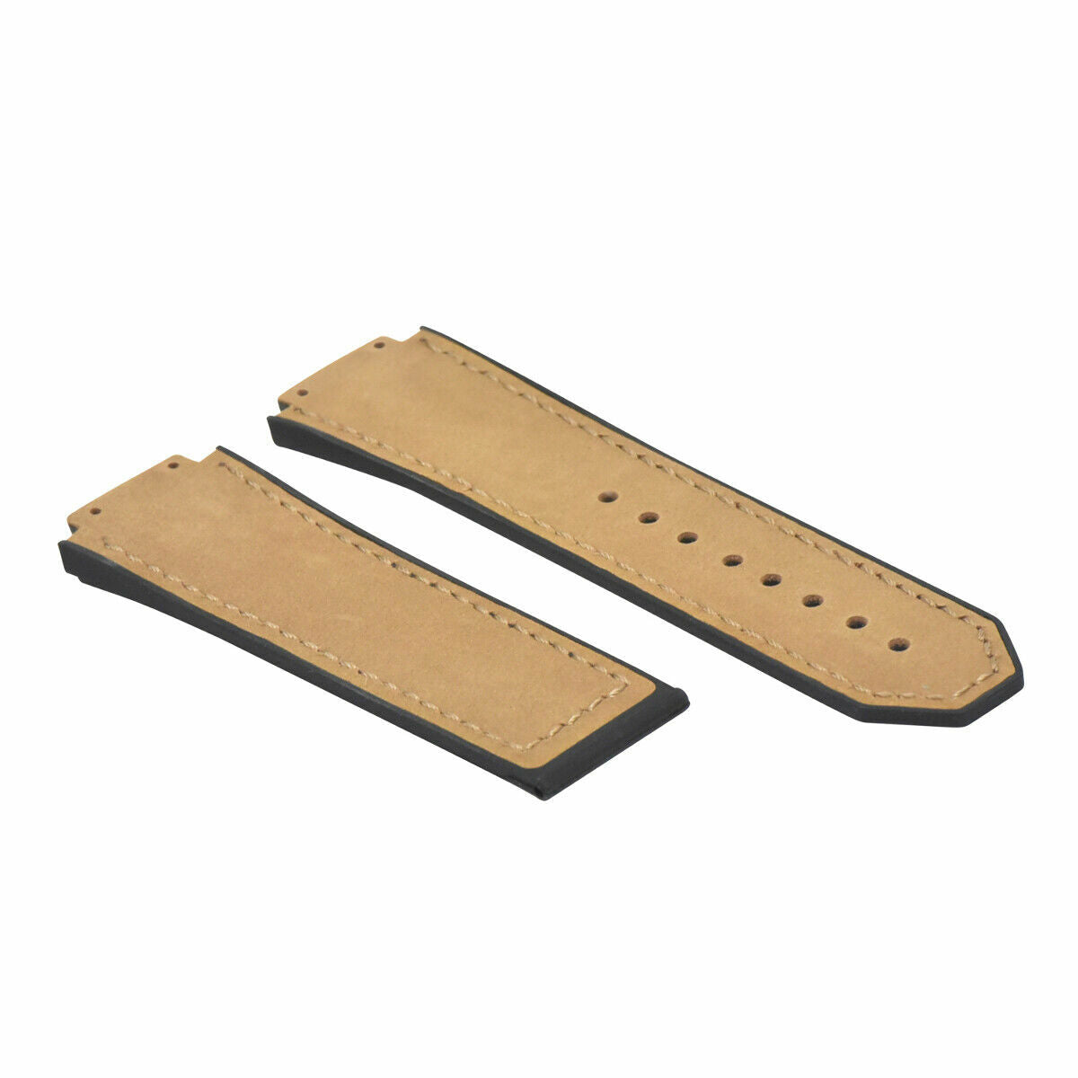 27MM SUEDE LEATHER BAND STRAP FOR HUBLOT BIG BANG CERAMIC FUSION L/BROWN/TAN TQ