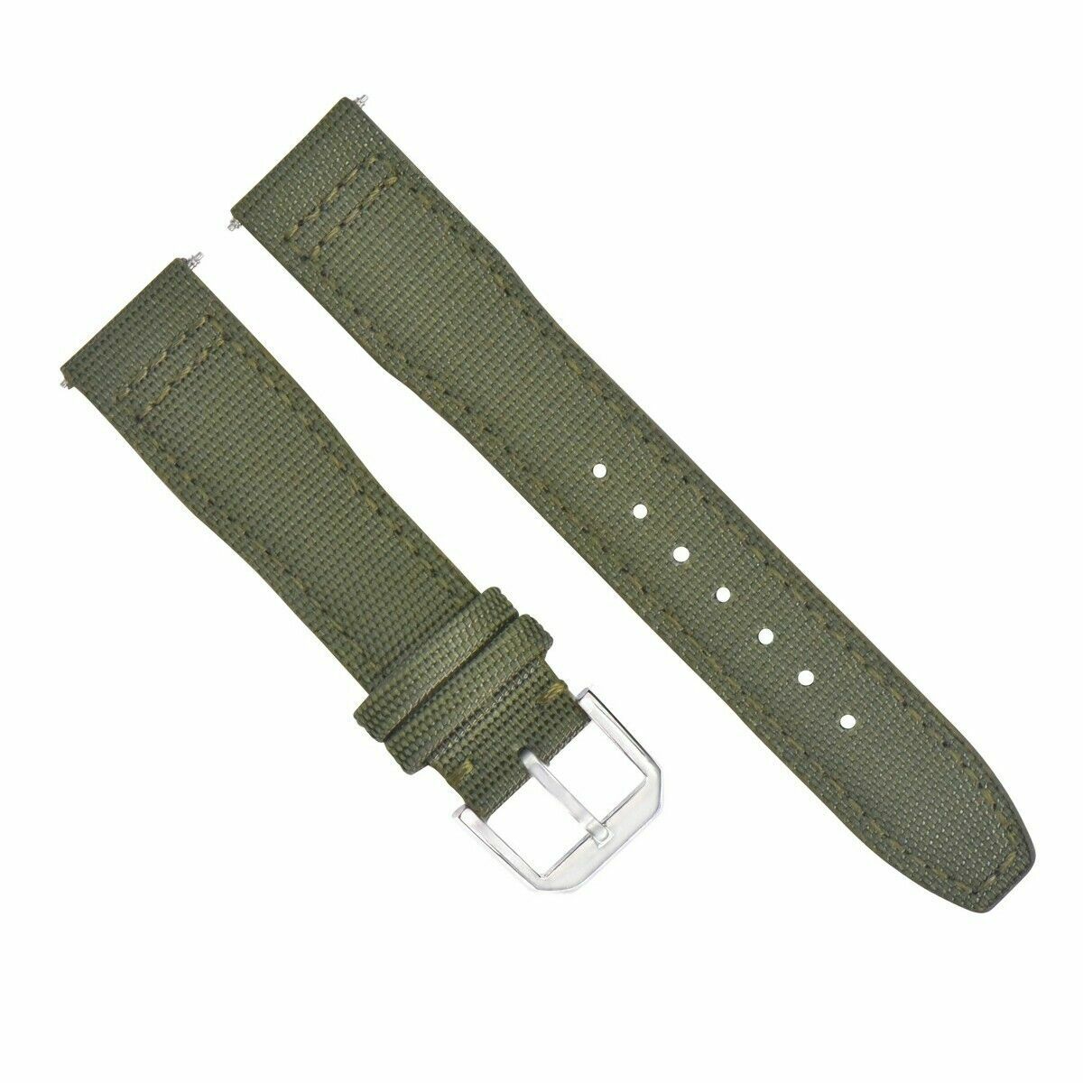 20MM CANVAS LEATHER WATCH BAND STRAP  FOR IWC PILOT TOP GUN PORTUGUESE GREEN