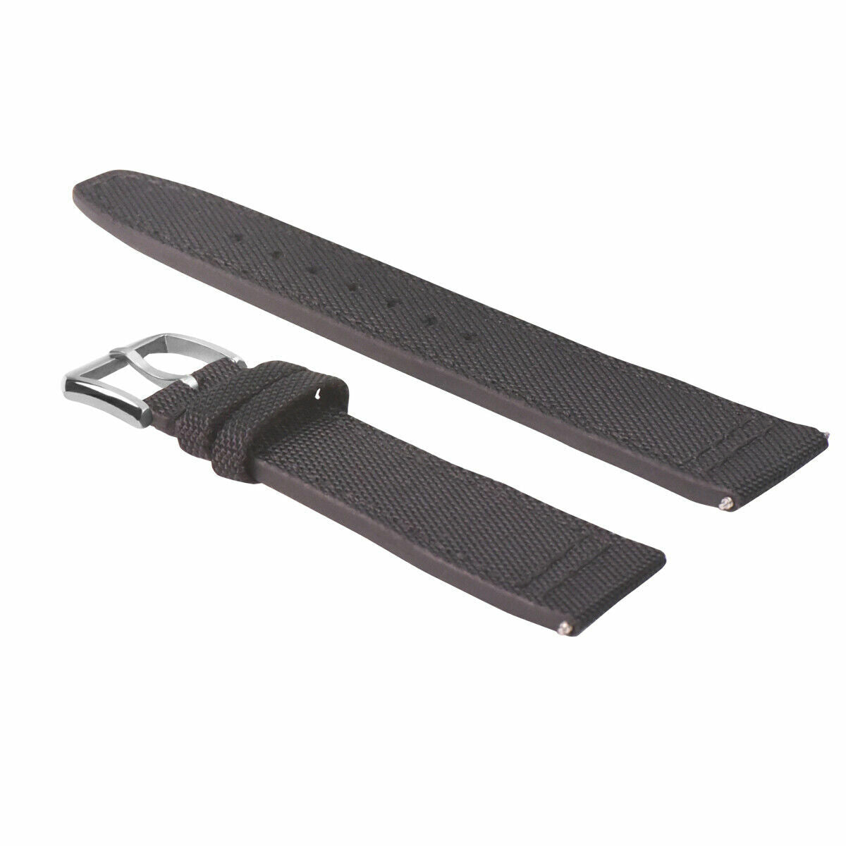 22MM CANVAS LEATHER WATCH BAND STRAP FOR IWC PILOT TOP GUN PORTUGUESE BLACK