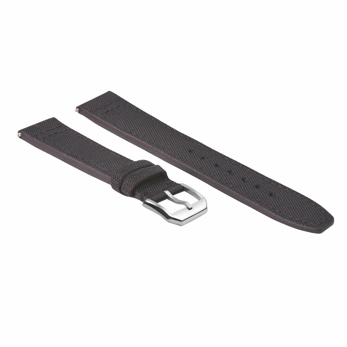 22MM CANVAS LEATHER WATCH BAND STRAP FOR IWC PILOT TOP GUN PORTUGUESE BLACK