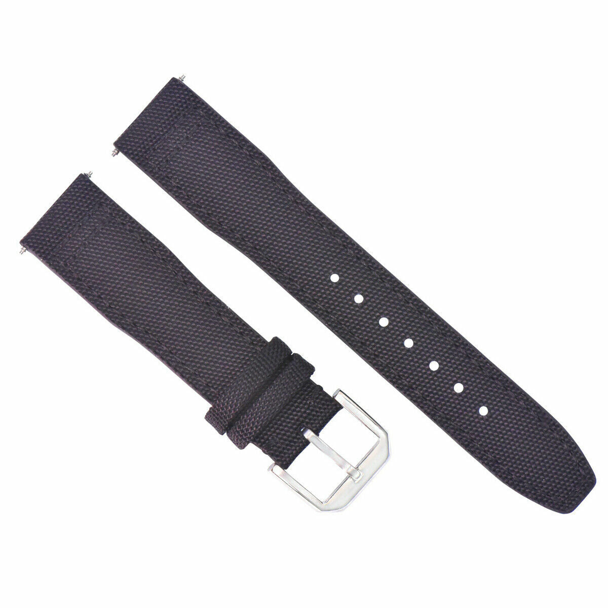 22MM CANVAS LEATHER WATCH BAND STRAP FOR IWC PILOT TOP GUN PORTUGUESE BLACK