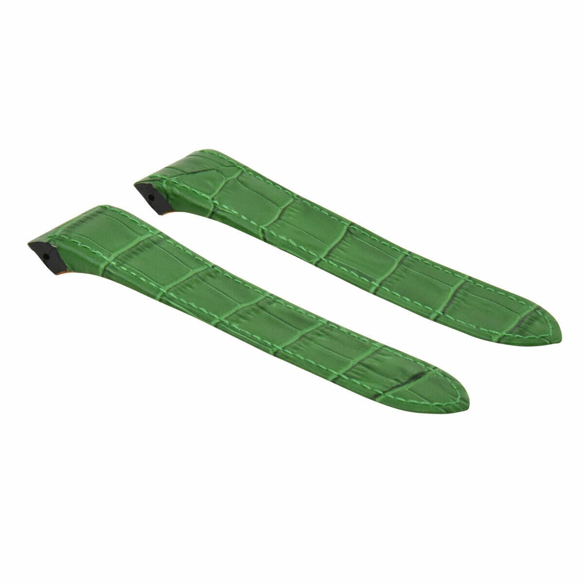20MM LEATHER STRAP ALLIGATOR BAND FOR CARTIER SANTOS 100 2878 MIDSIZE 33MM GREEN