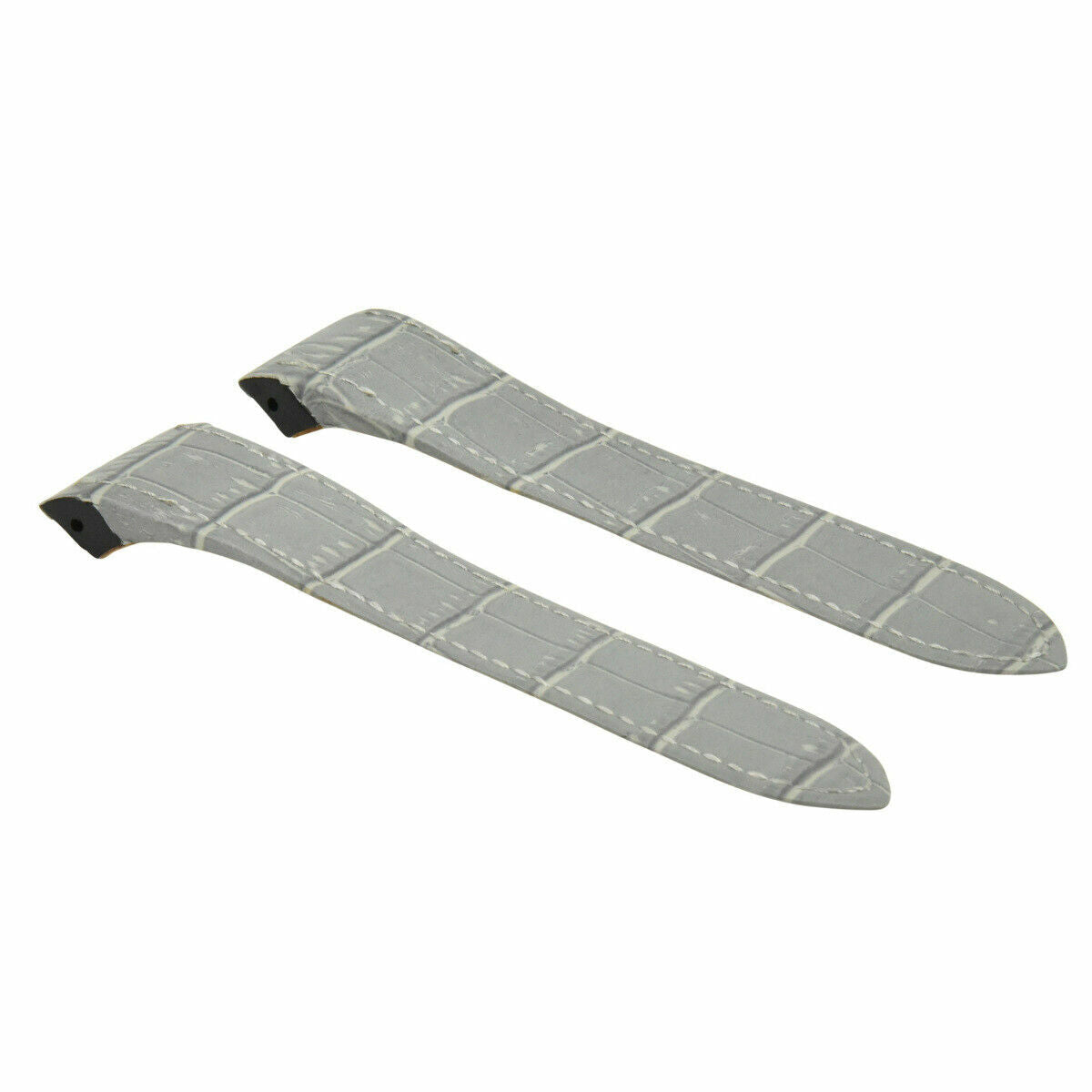 24.5MM LEATHER STRAP ALLIGATOR BAND FOR 38MM CARTIER SANTOS 100 XL CHRONO GREY