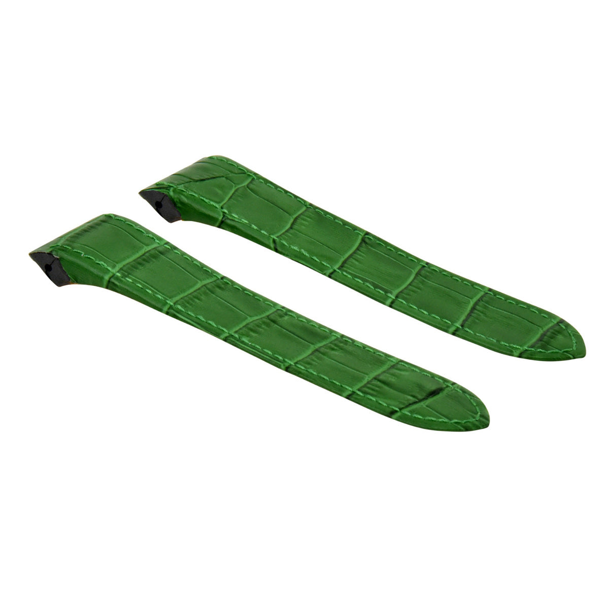 24.5MM LEATHER STRAP ALLIGATOR BAND FOR CARTIER SANTOS 100 XL CHRONOGRAPH GREEN