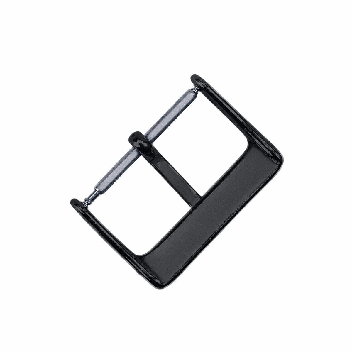 16MM BLACK PVD WATCH PIN BUCKLE CLASP FOR LEATHER RUBBER WATCH BAND STRAP