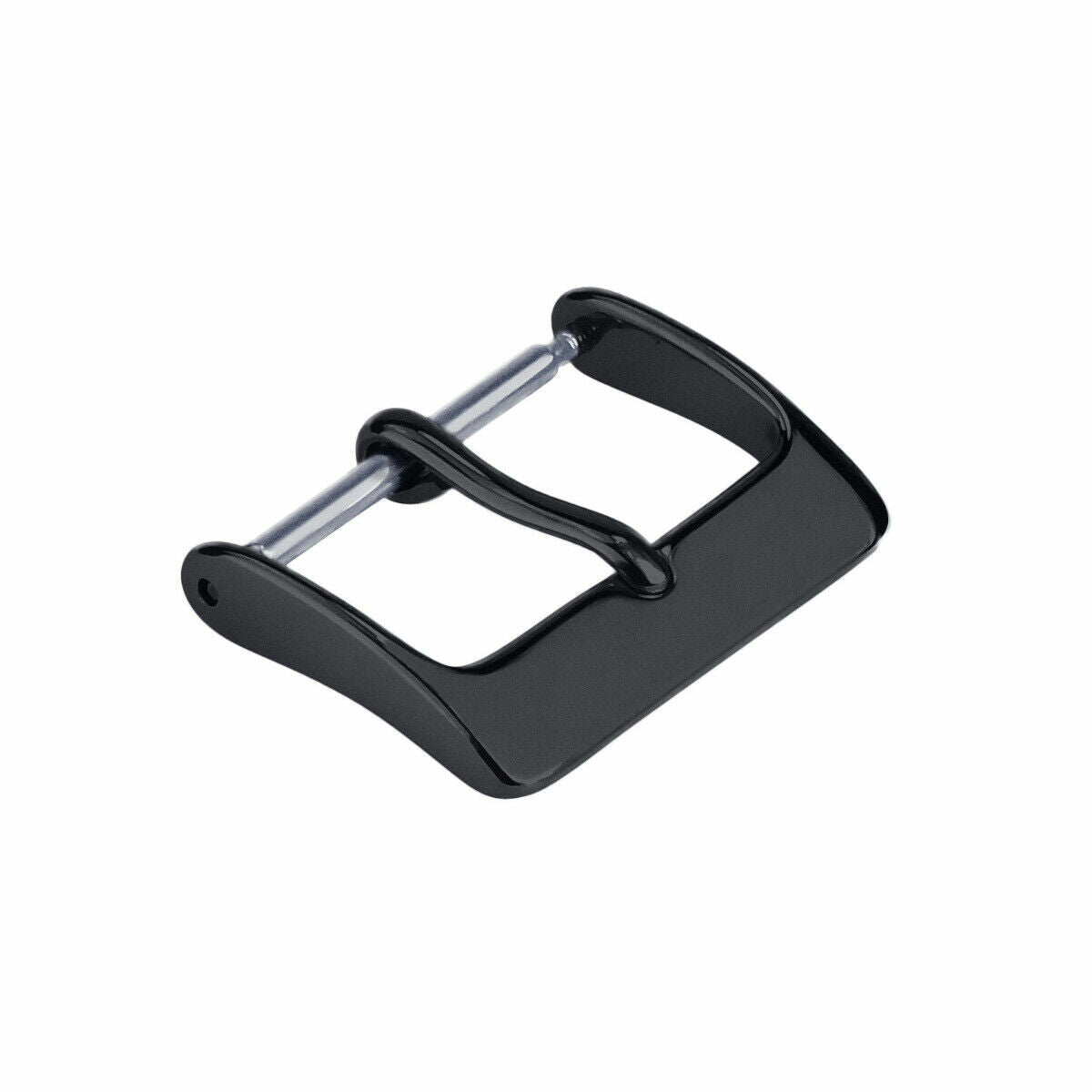 16MM BLACK PVD WATCH PIN BUCKLE CLASP FOR LEATHER RUBBER WATCH BAND STRAP